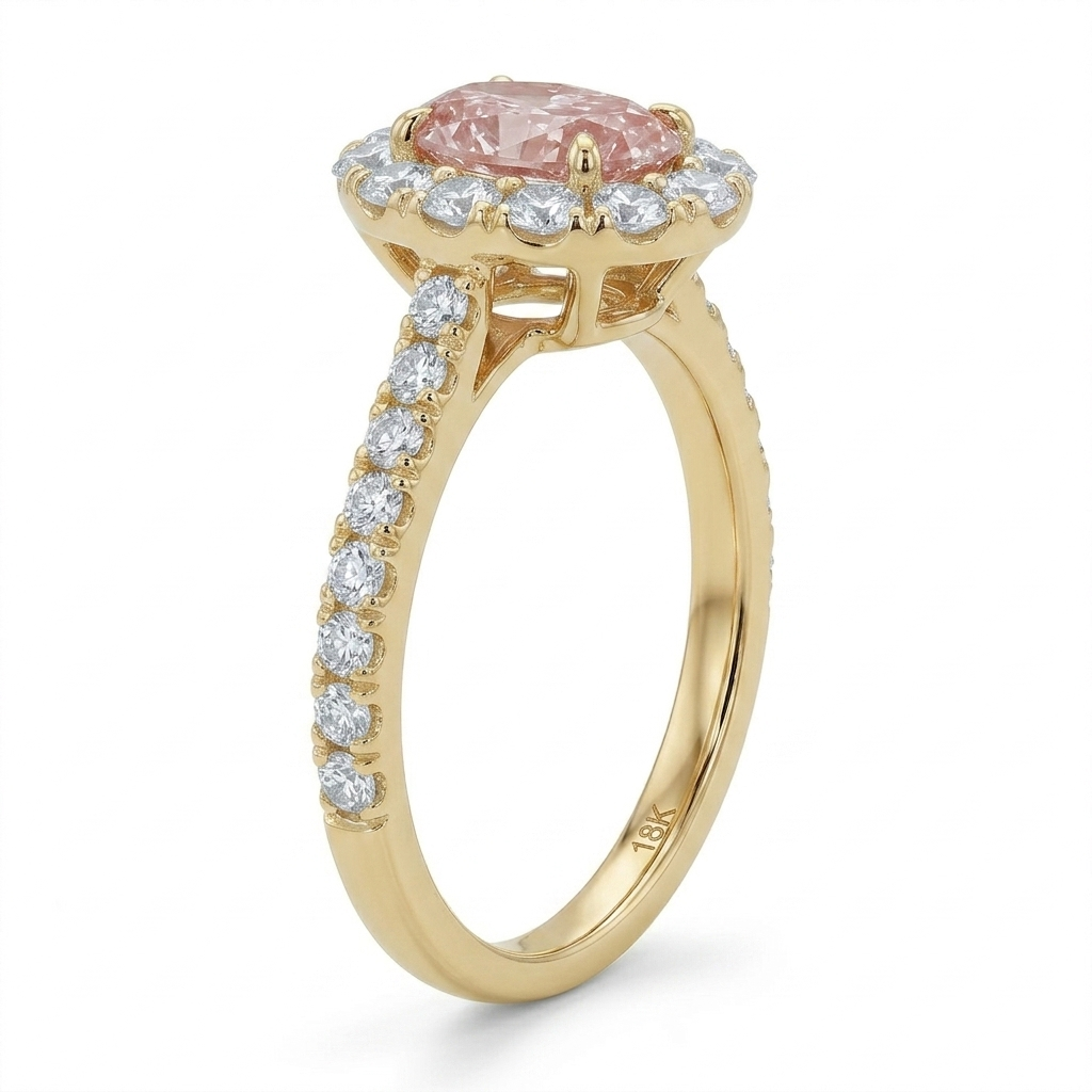Rose champagne Diamond Ring